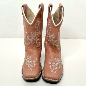Shyanne Western Pink Floral Embroidered Cowboy Boots